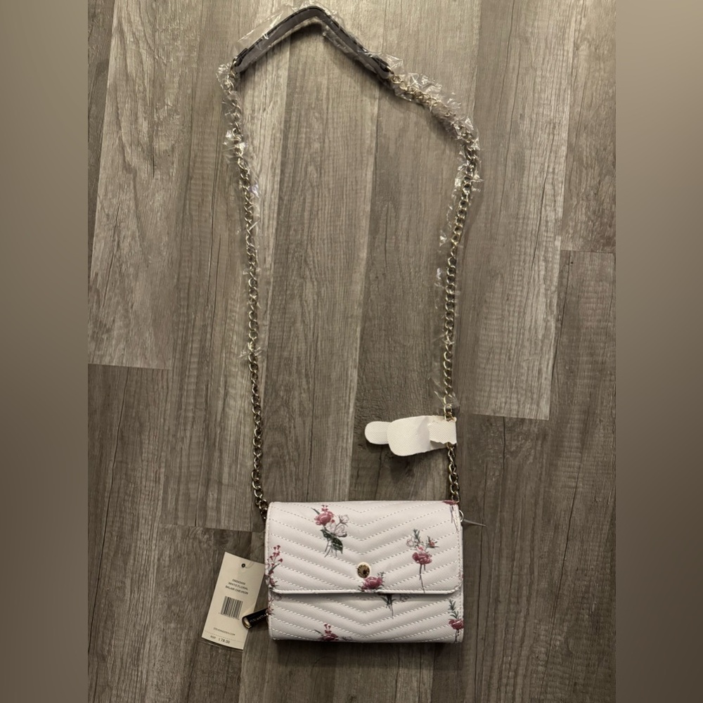 Steve Madden floral crossbody purse- White